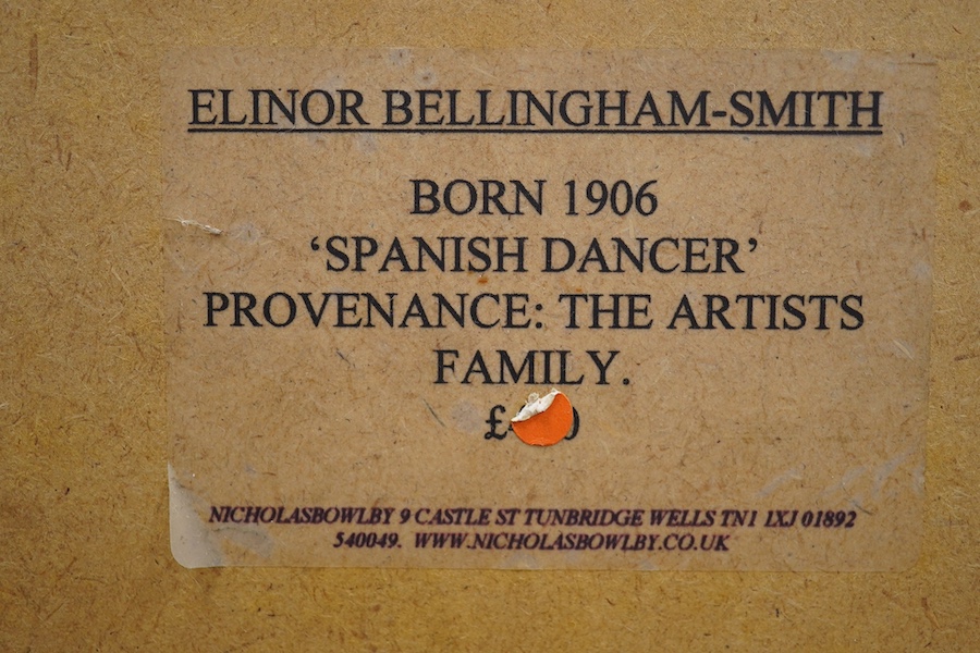 Elinor Bellingham-Smith (1906-1988), watercolour and gouache, ‘Spanish dancer’, signed, provenance details verso, 35 x 23cm, housed in a carved and inlaid frame. Condition - fair to good